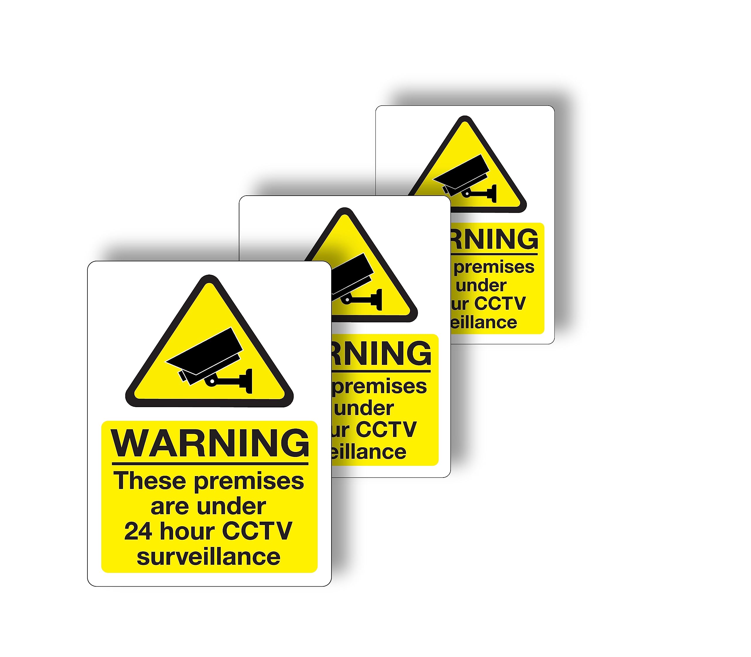 stcky 24 Hours CCTV Surveillance 20 x 15 cm (Pack of 3), 24 hr's CCTV Surveillance Sign (gtru25078), 200 x 150 mm