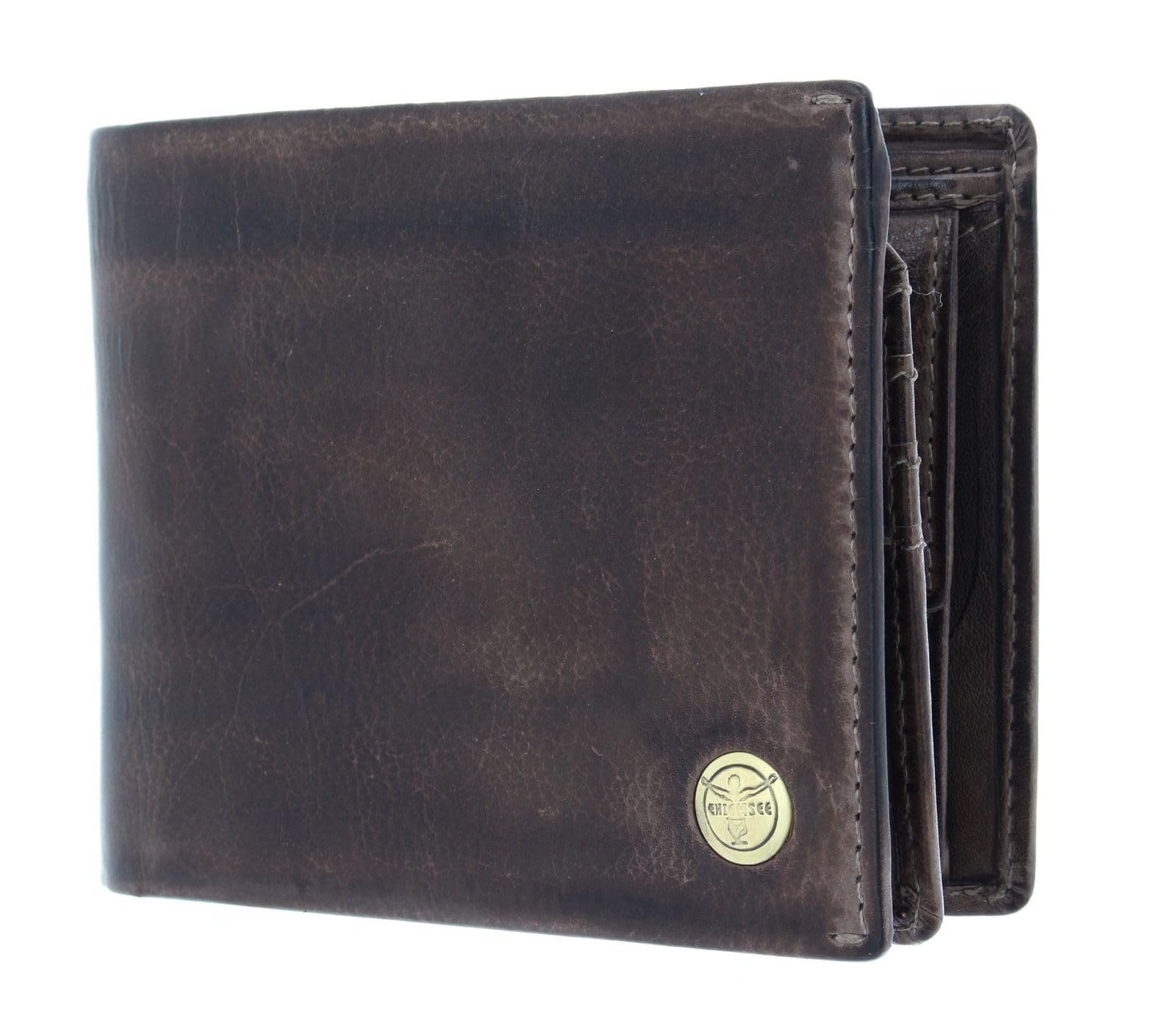 Chiemsee portefeuille homme cuir véritable noir petit format compact avec porte-monnaie