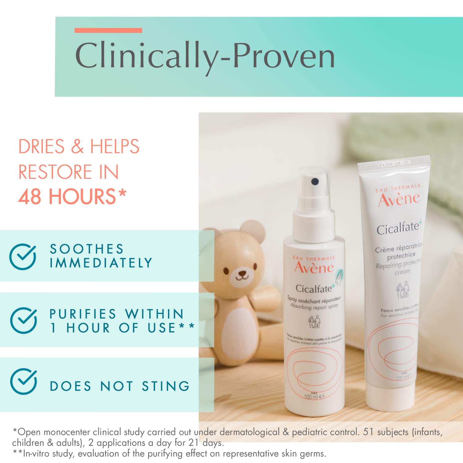 Avène Cicalfate+ Absorbing Soothing Spray to dry and restore irritated, sensitive skin, helps restore skin barrier, safe for infants, children and adults - Image 6