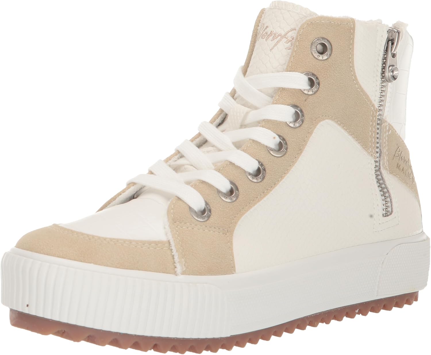 Blowfish Malibu Women's Rezzie Sneaker, Wht Cobra/CoolCroco/LtTaupeAmb, 7
