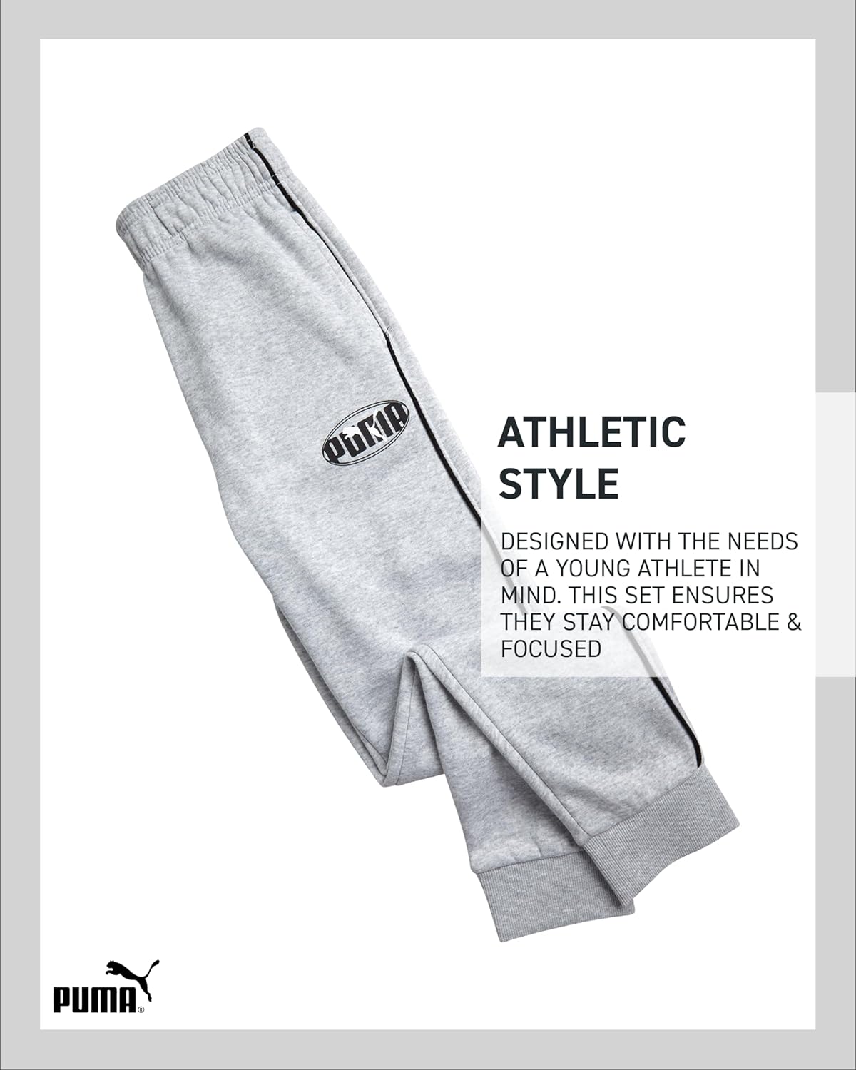 PUMA Boys Tracksuit Set - 2 Piece Fleece Zip Up Hoodie Sweatshirt and Athletic Joggers Sweatpants For Boys Set (Sizes: 8-16) - Image 6