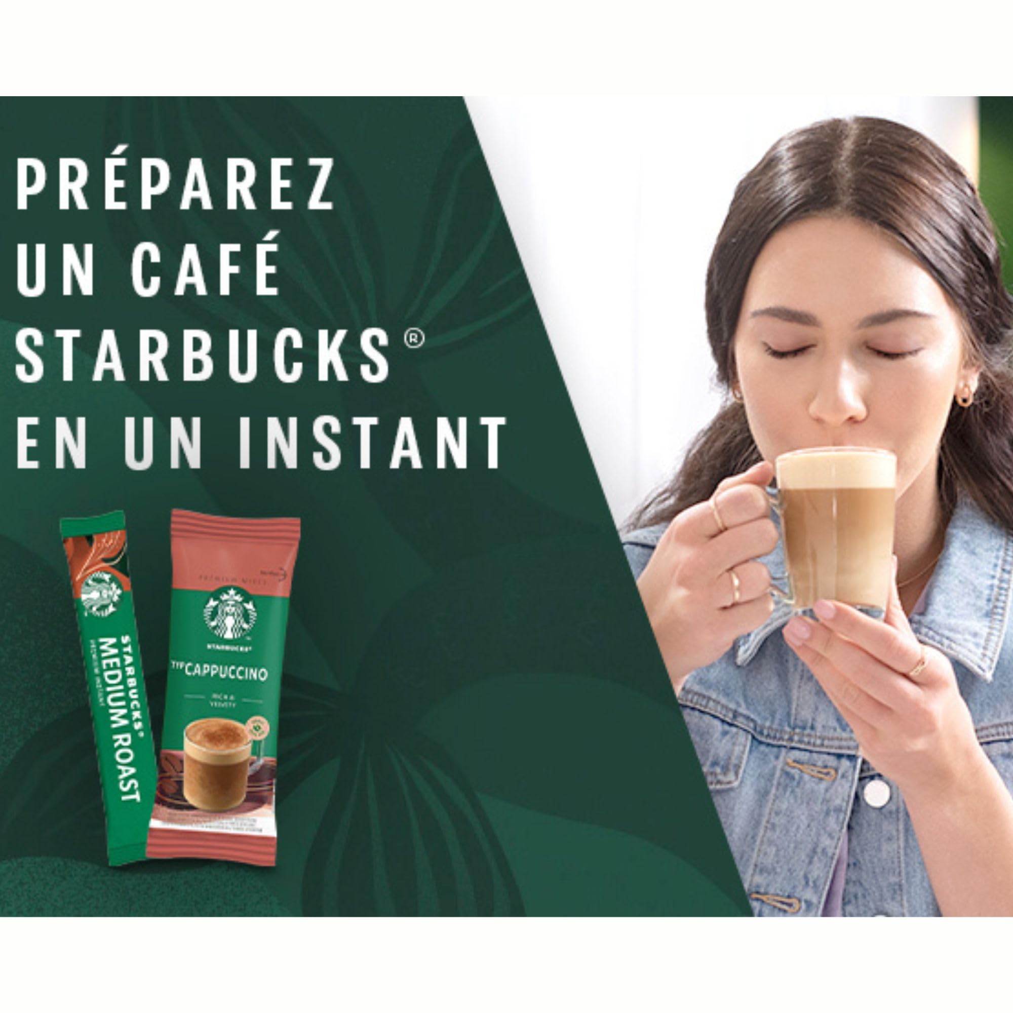 STARBUCKS Cappuccino - 40 Sachets Solubles - Spécialités Instantanées Gourmandes - Café 100% Arabica - Facile à Emporter - Boîte de 40 Sticks de 18g - 720g | Préparation soluble avec du lait et du café pour cappuccino, pour service monodose.