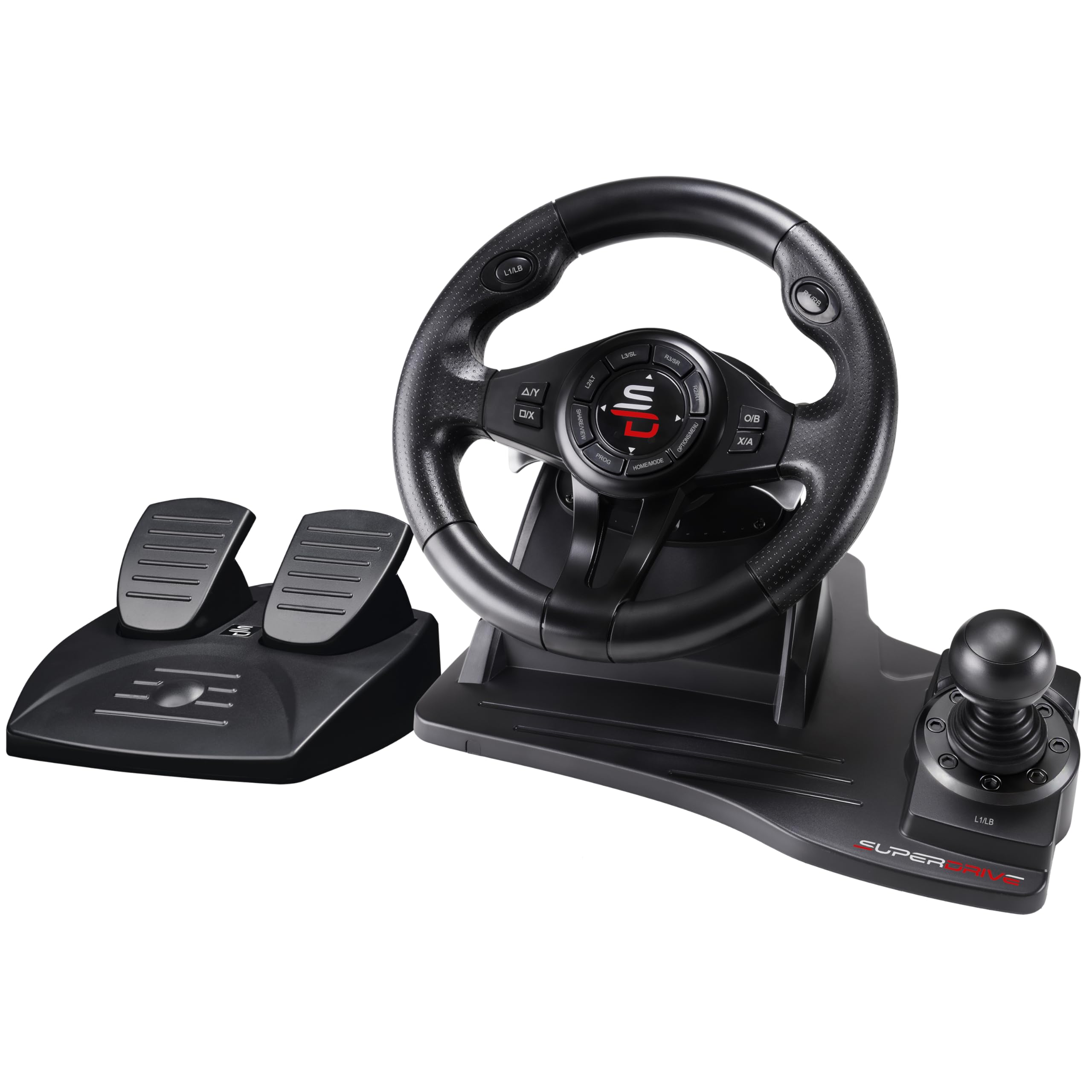 Subsonic - Volante Superdrive GS550 - Volante de carreras con Palanca de Cambios, Levas y Pedales. Rotación de 270° y Vibraciones. Para Switch 2 / Switch, PS4, Xbox Series X/S, Xbox One y PC - Negro - 2
