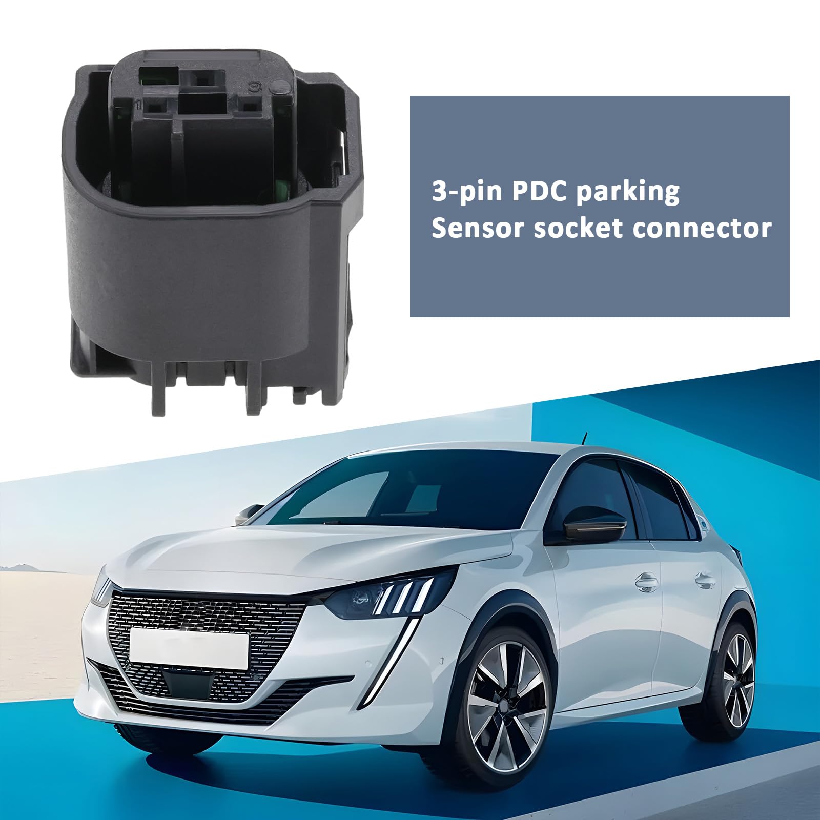 1 Jeu de Connecteurs de Pédale de Capteur de Radar Automobile Étanche à 3 Broches 968402-1,966601 Compatible avec BMW Compatible avec Peugeot Compatible avec Citroën