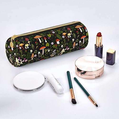 Miniatura 7 de Bolsa de maquillaje simple de lona Bolsa de soporte de pluma Bolsa de almacenamiento de oficina, Setas Hongos Naturaleza