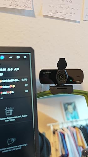 N newline PC webcam 4k/30fps with 2 microphones with noise cancellation, autofocus, light correction, with privacy shutter and tripod, USB 2.0 UHD webcam for PC Mac desktop Skype streaming