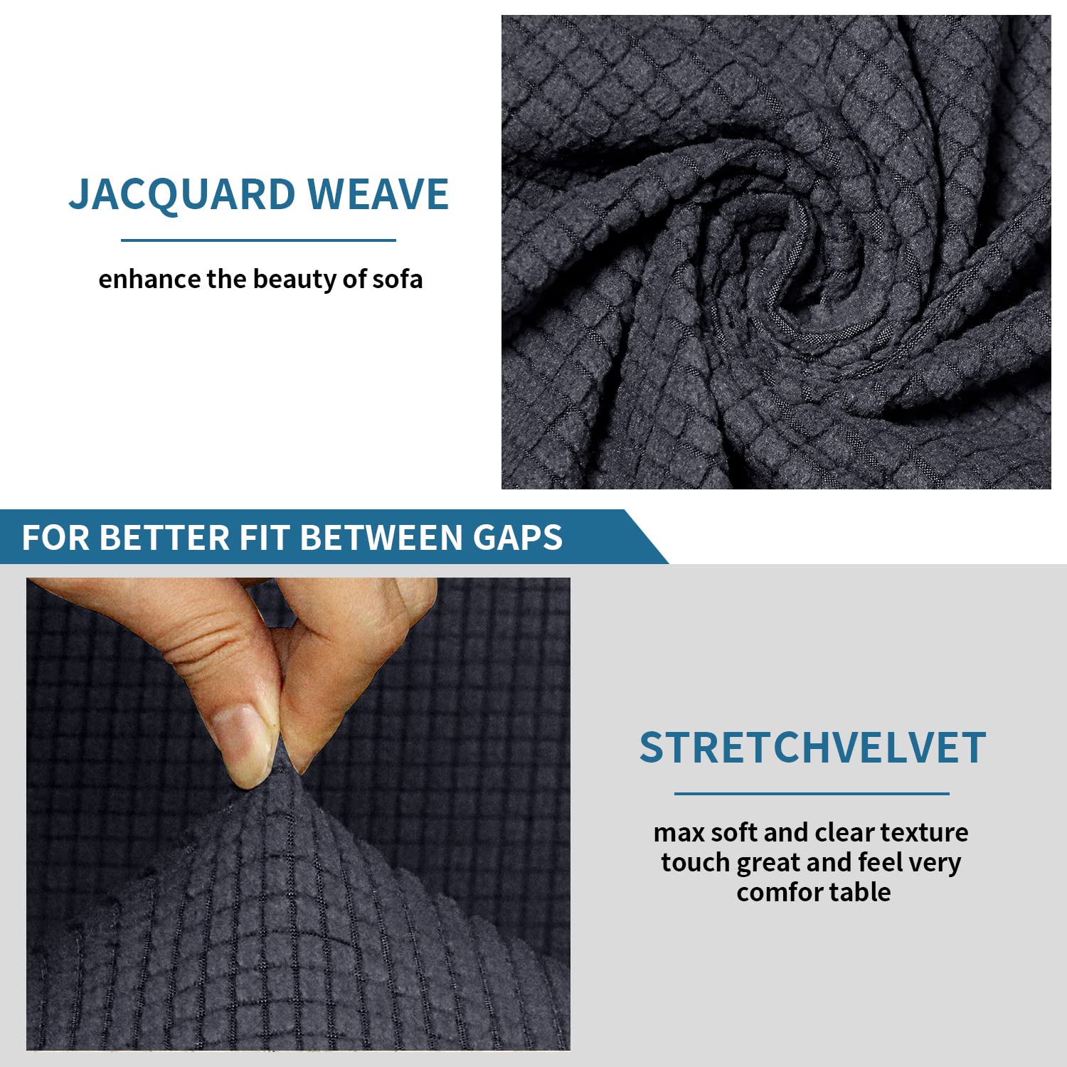 Lot de 7 housses de canapé sectionnel inclinable en forme de L 4 places et 1 siège d'angle, housse de canapé inclinable en jacquard extensible pour canapé d'angle sectionnel inclinable en forme de L 5