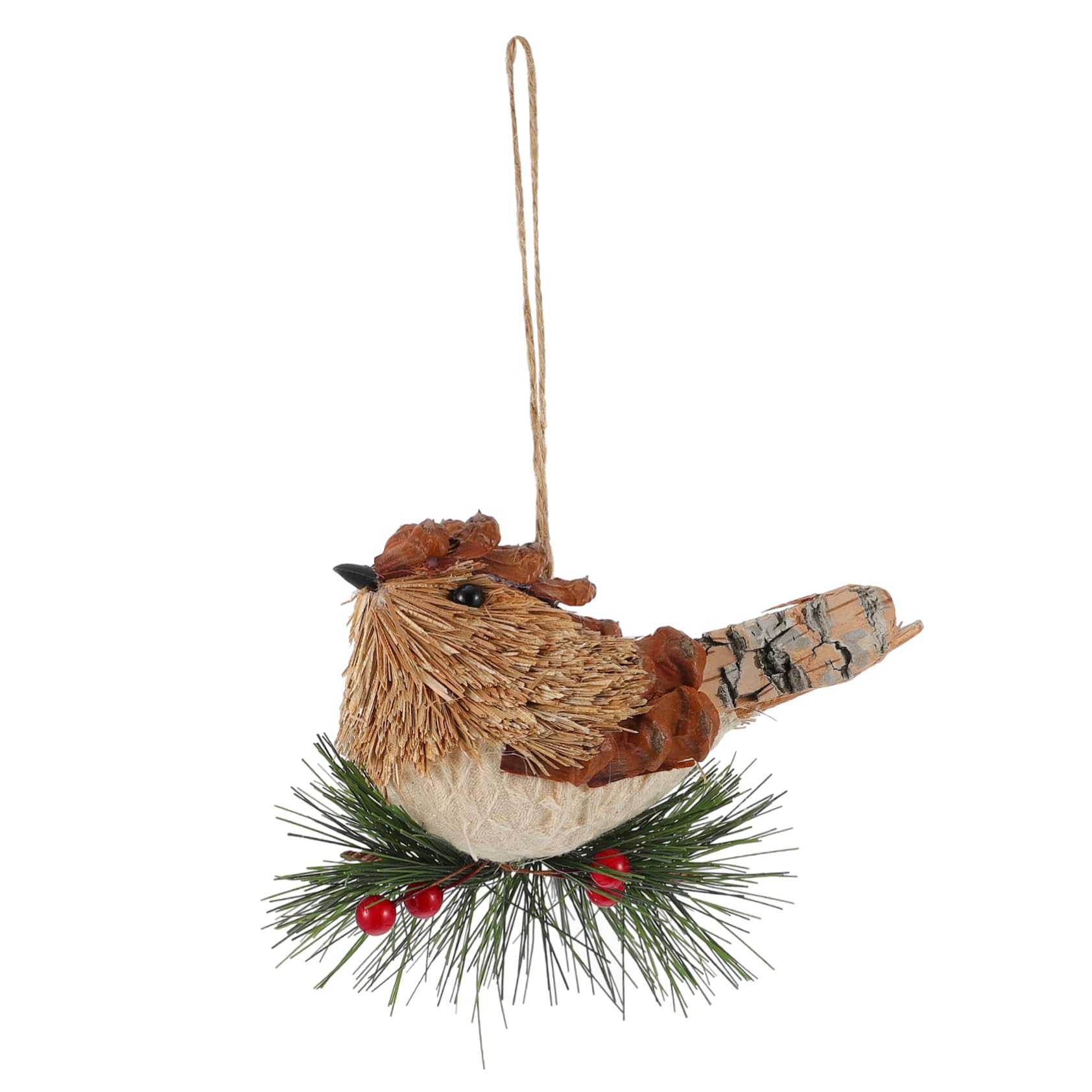 Alipis 4 Pz Ciondolo Uccellino Di Paglia Bolle 'albero Di Natale Ciondolo Da Appendere All'albero Di Natale Finto Di Pendente ' Di Paglia Di Legno