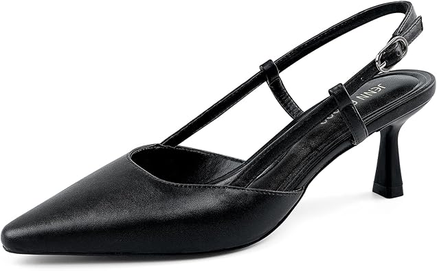 JENN ARDOR Women's Slingback Kitten Heel Closed Pointed Toe Dress Pumps Shoes for Women Comfortable Low Heeled Sandals Wedding Party Pumps