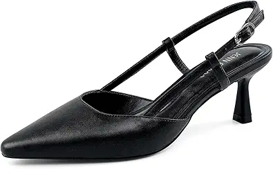 JENN ARDOR Women's Slingback Kitten Heel Closed Pointed Toe Dress Pumps Shoes for Women Comfortable Low Heeled Sandals Wedding Party Pumps