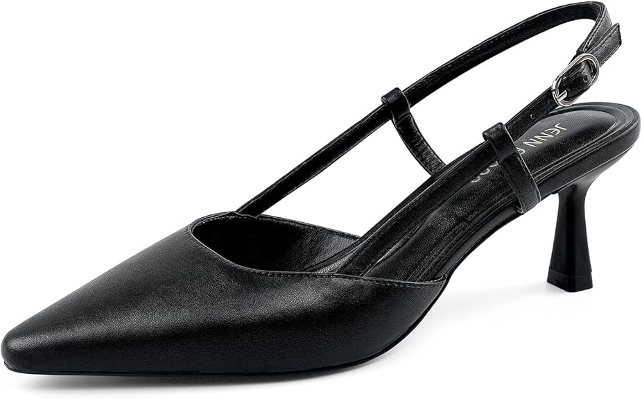 JENN ARDOR Women's Slingback Kitten Heel Closed Pointed Toe Dress Pumps Shoes for Women Comfortable Low Heeled Sandals Wedding Party Pumps