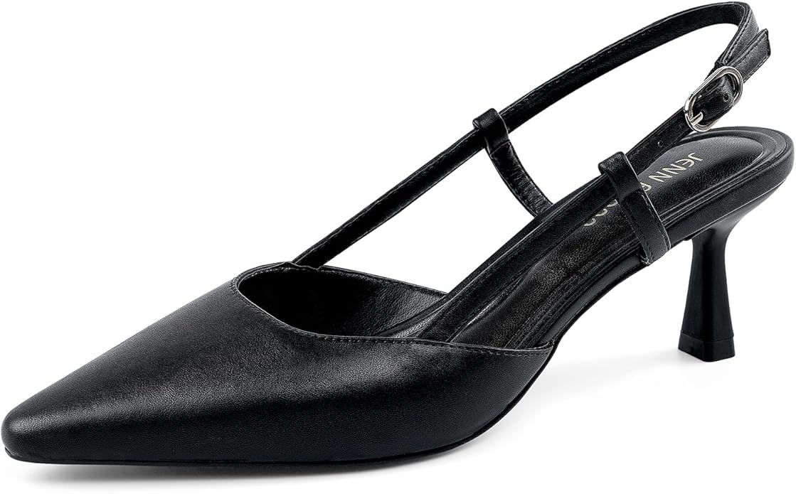 JENN ARDOR Women's Slingback Kitten Heel Closed Pointed Toe Dress Pumps Shoes for Women Comfortable Low Heeled Sandals Wedding Party Pumps