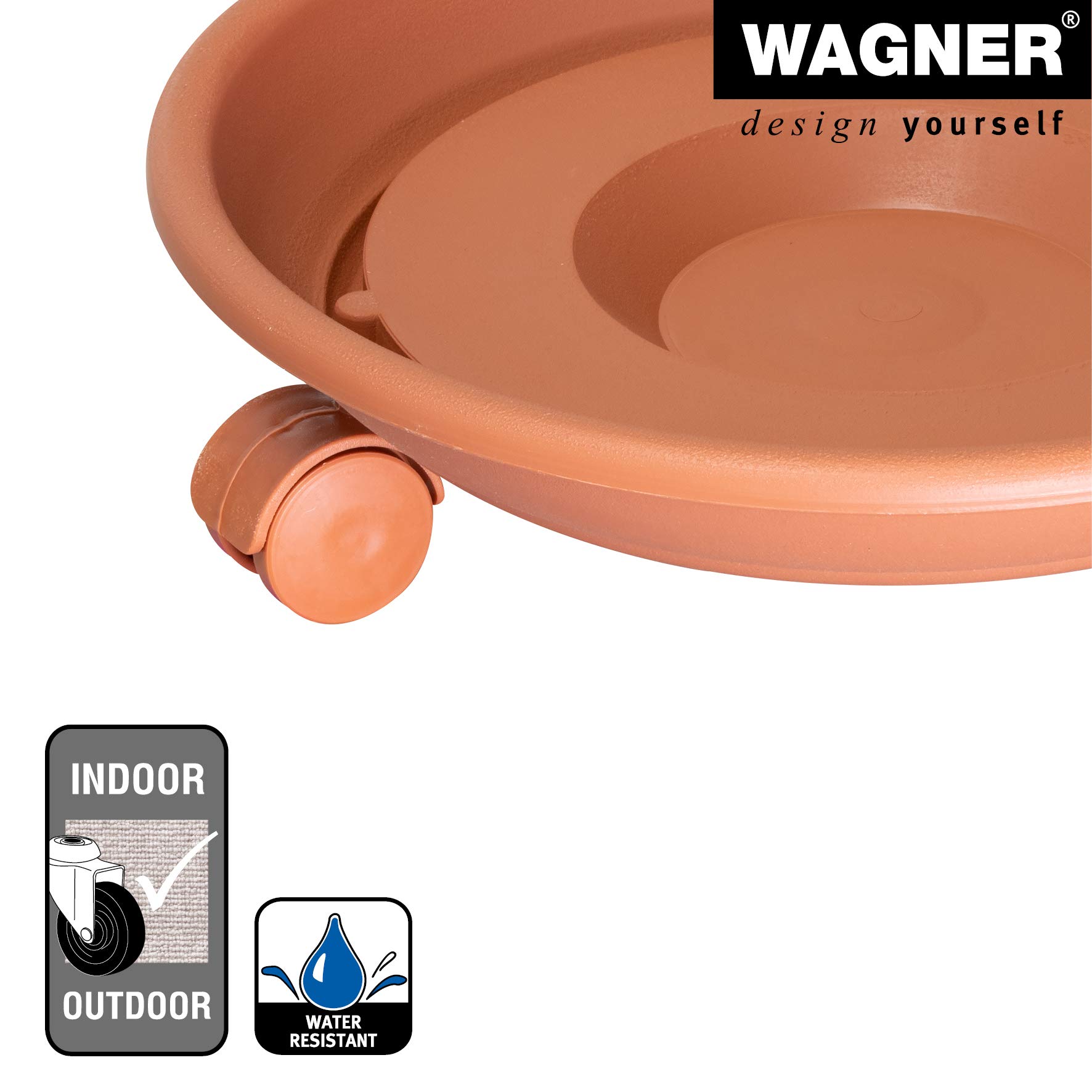 Wagner Porte-Plantes GH 0800 I Protéger Les Pots, Sols Et Les Plantes De L'eau Stagnante 12-20 Cm I Élastomère Antidérapante I Pour L'intérieur & L' Extérieur I Capacité De Charge 50 Kg