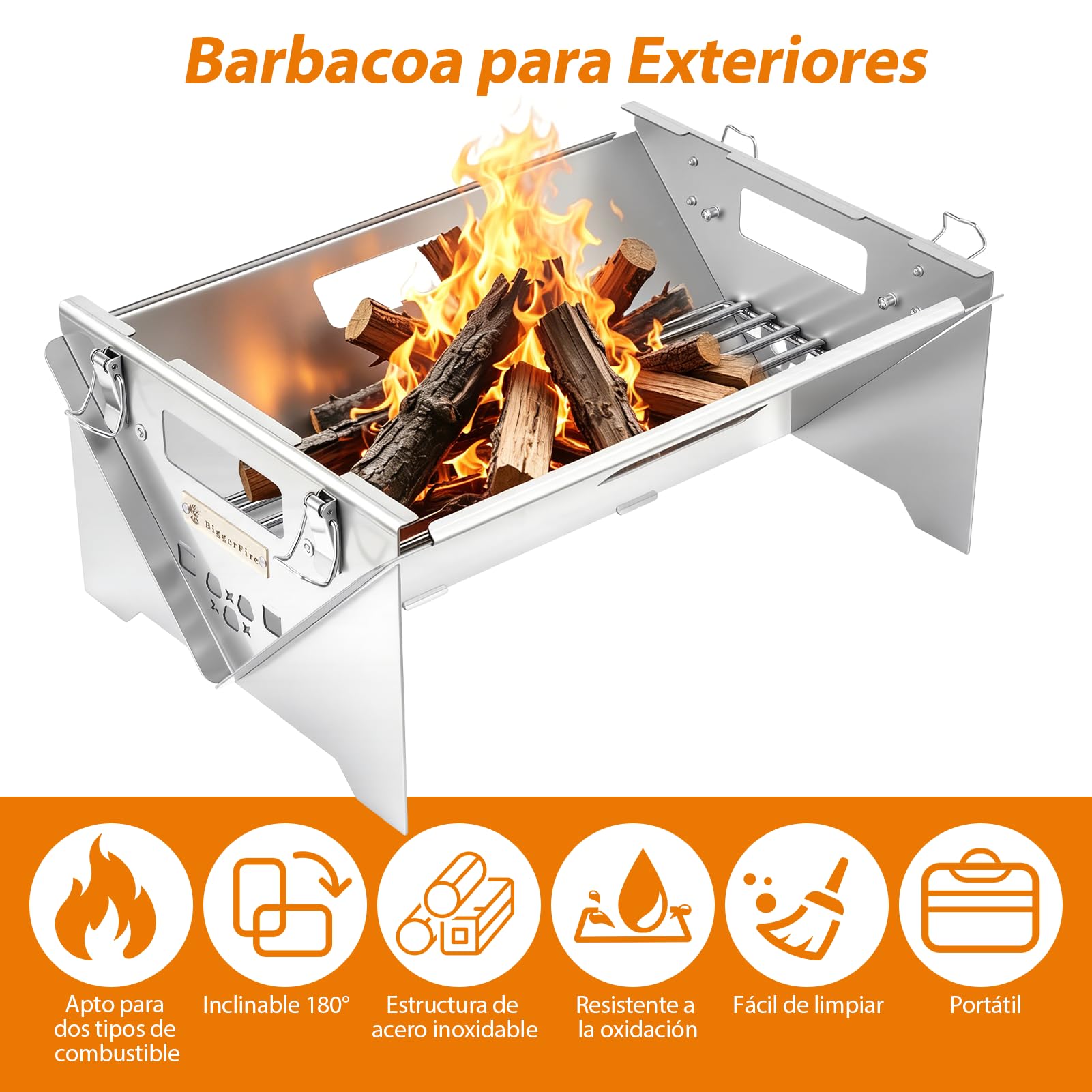 Viugreum Barbacoa de Gas, Parrilla Plegable, Parrilla de Mesa Reversible y Portátil con Bolsa de Almacenamiento- Ideal para Cocinar Al Aire Libre, Jardín, Compatible con Los Dos Modos: Gas y Carbón