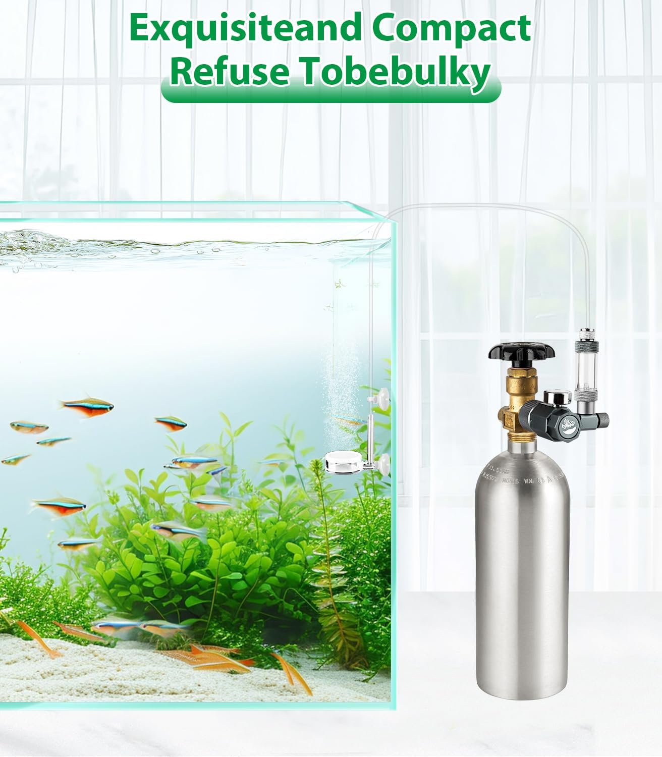 Aquarium CO2 Regulator, Mini Detachable Design, Complete with Bubble Counter and Check Valve Function for Establishing CO2 System in Aquatic Plant Tank