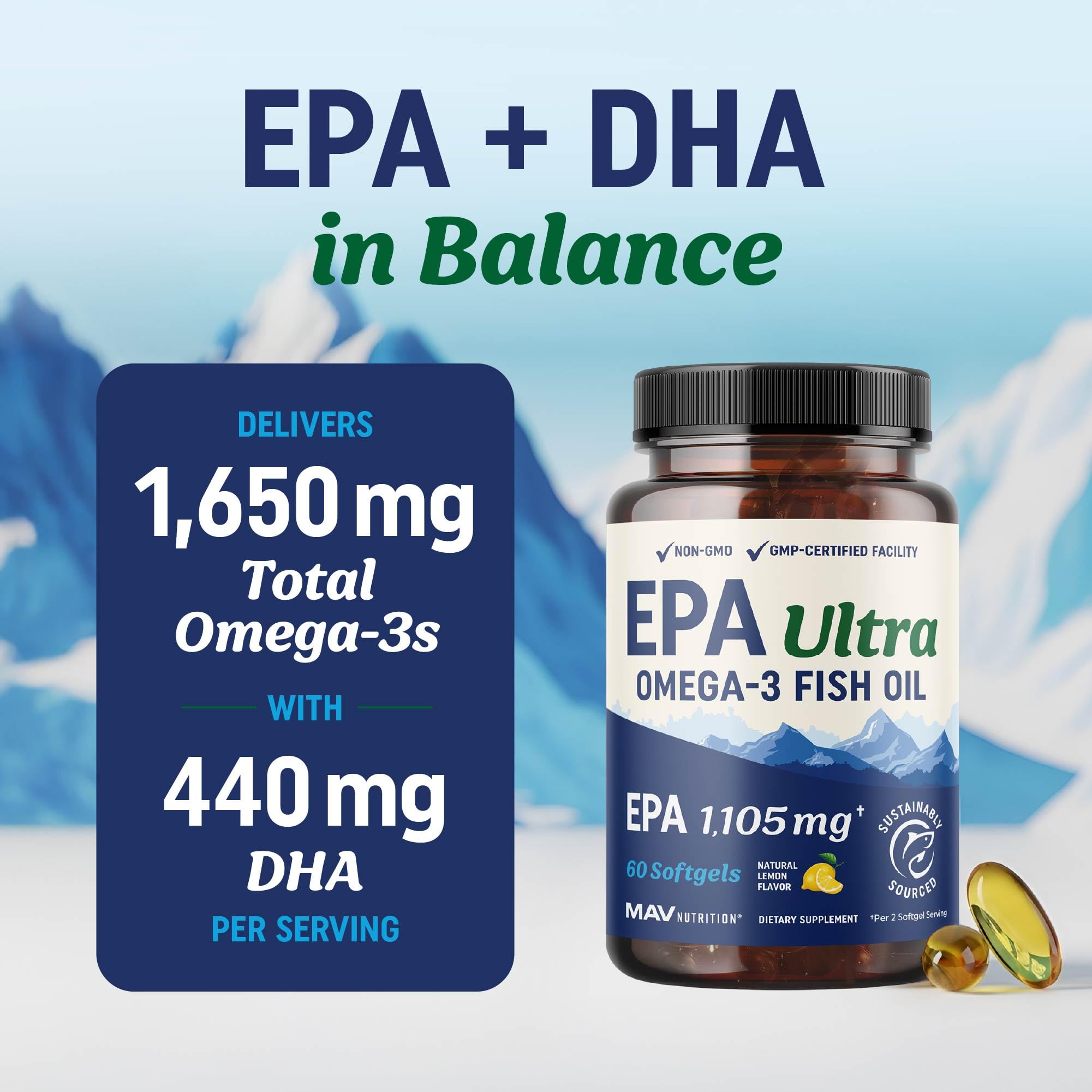 EPA Ultra 1105MG, Heart Health & Cellular Support, Omega 3 Fish Oil, 60 Ct — Amazon image 4