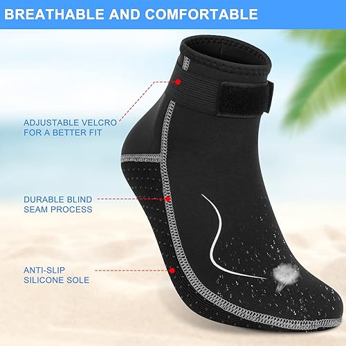 Miniatura 4 de Gimilife Calcetines de neopreno, calcetines de agua de 0.118 pulgadas para mujeres y hombres, calcetines de buceo impermeables