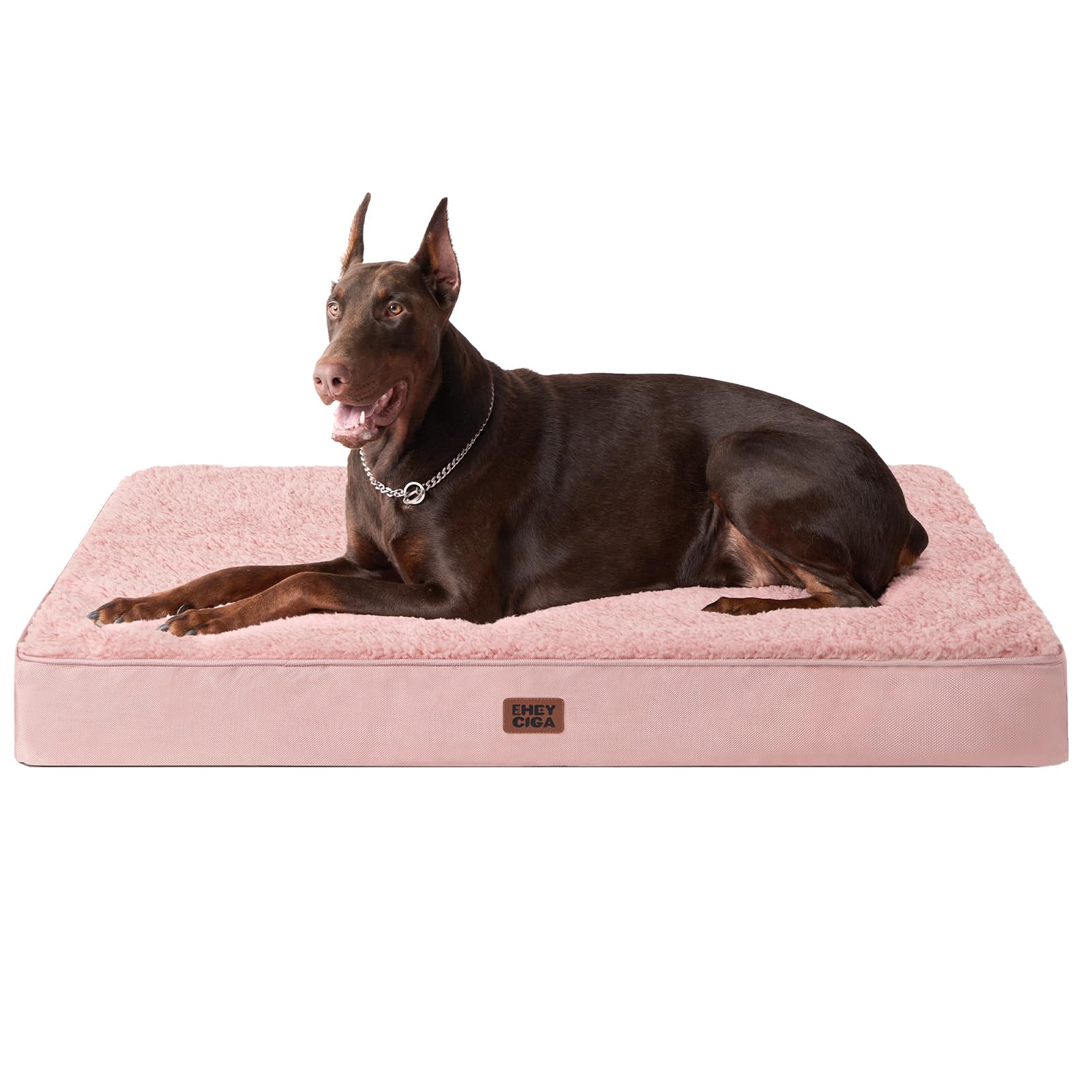 EHEYCIGA Cuccia Cane Interno Taglia Grande XXL, (120L x 74W cm) Ortopedica Cuscino per Cani, Cuscino Cane Sfoderabile e Lavabile, Ortopedico Lettino per Cani, Orthopedic Dog Bed, Rosa