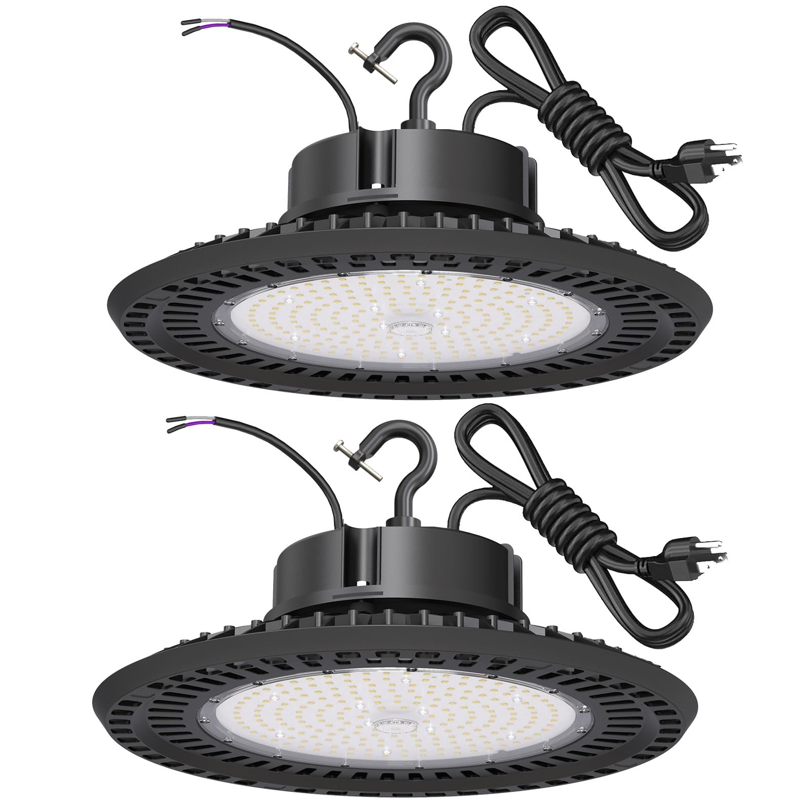 UFO 240W LED High Bay Light 2 Pack ETL Listed 0-10V Dimmable High Bay LED Lights 36000LM 5000K LED High Bay Light with US Plug