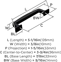Vista 3 de Amerock Mango de gabinete Bronce ennegrecido 3-3/4 pulgadas (96 mm) de centro a centro Westerly paquete de 1 unidad Jaladera de cajón