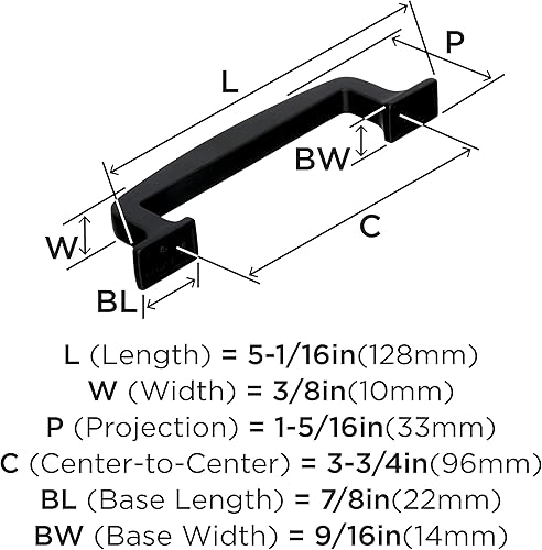 Miniatura 3 de Amerock  Mango de gabinete  Bronce ennegrecido  3-34 pulgadas (96 mm) de centro a centro  Westerly  paquete de 1 unidad  Jaladera de cajón  Asa de