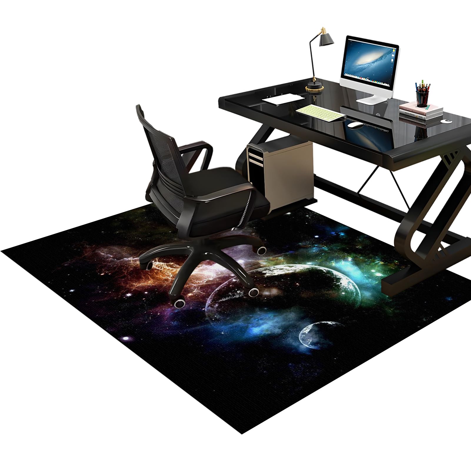 Alfombrilla protectora para silla de oficina, Alfombra Silla Ruedas Gaming Oficina 130 x 150 cm, protección del suelo, Antideslizante, Alfombra Silla Escritorio para laminado, parqué, suelos duros