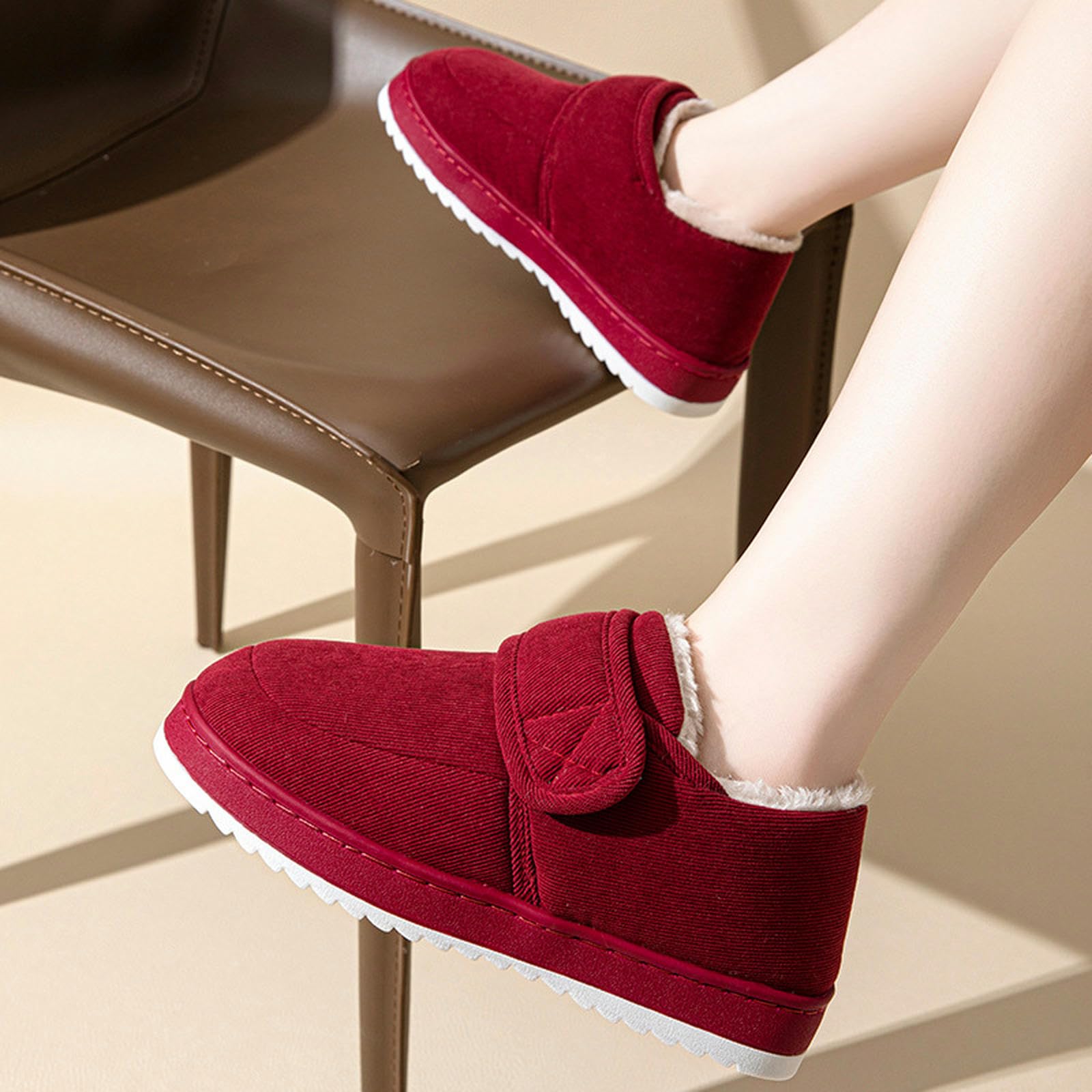 Pantofole Scarpe per Uomini E Donne Autunno E Pannelli da Uomo Inverno Semplici Pantofole alla Moda Pantofole Resistenti alle Pantofole di Cotone Caldo-claret-40-41
