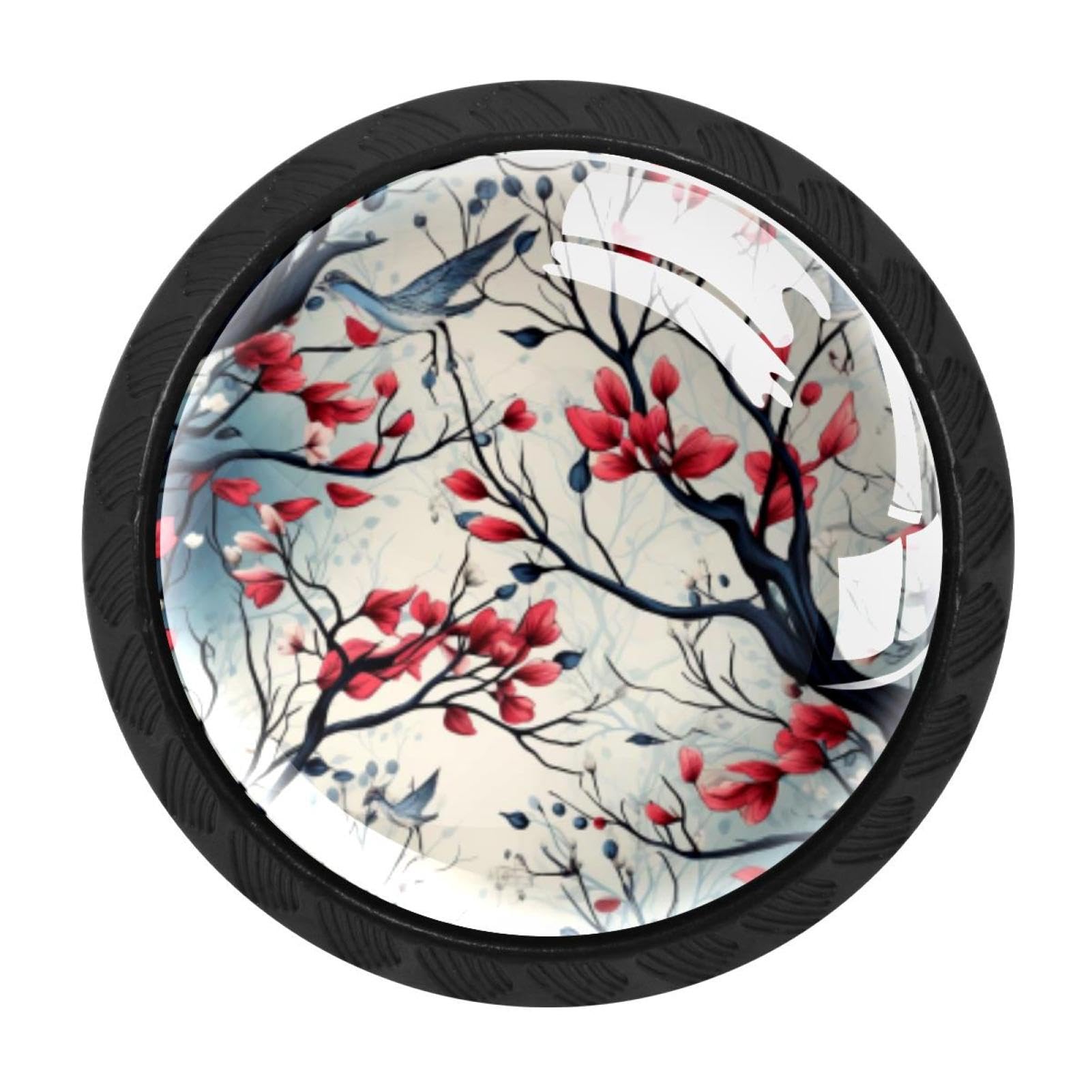 CHENZZZZ 4 Pieces Tree Kitchen Cabinet Knobs Drawer Knobs Dresser Knobs Black Knobs Drawer Pulls Dresser Drawer Handles Knobs for Dresser Drawers