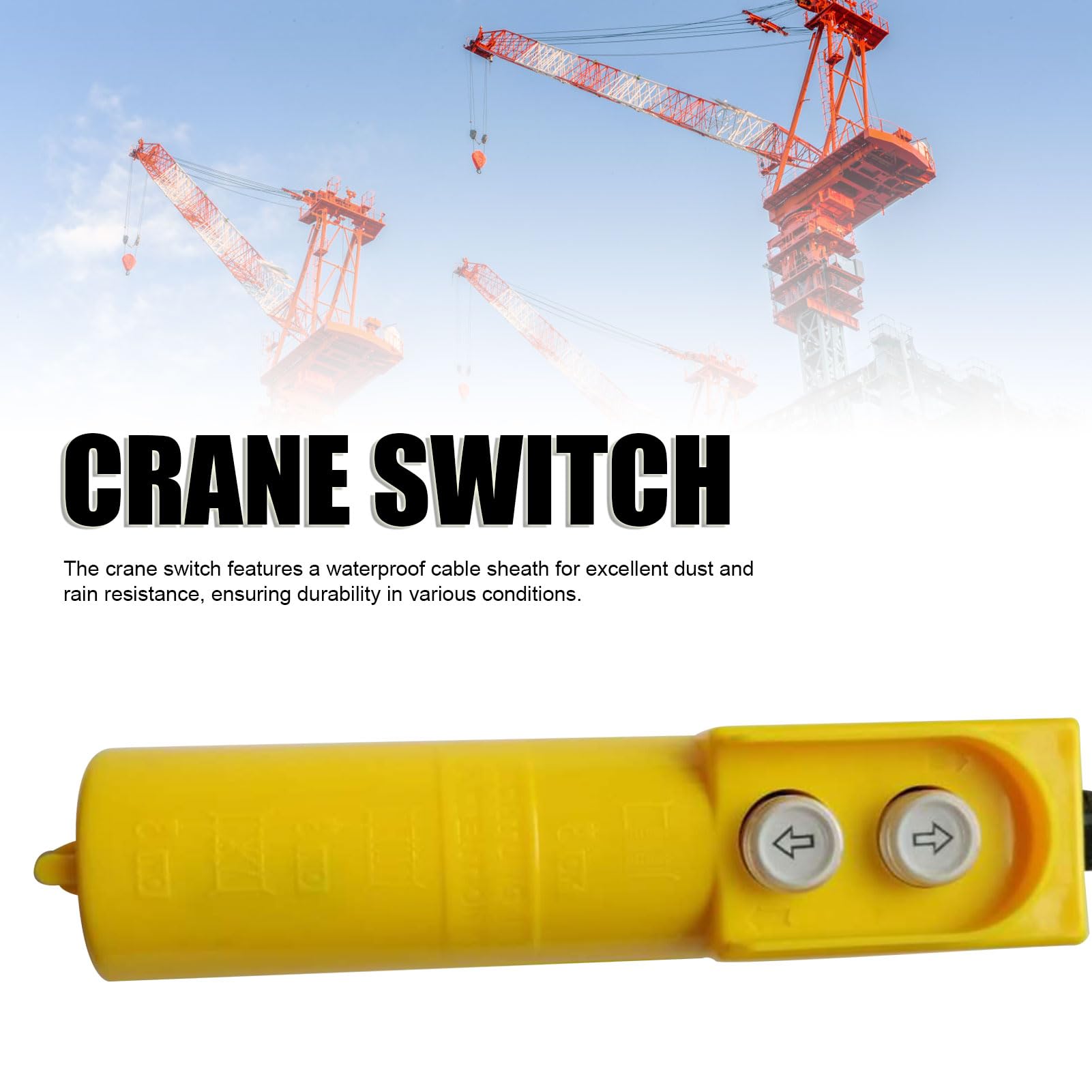 Controllo del Paranco per Gru con Condensatore Interruttore a Pulsante per Paranco Elettrico Impermeabile 220 V per Gru, Rimorchi (Condensatore 40 uF 500‑600 kg)