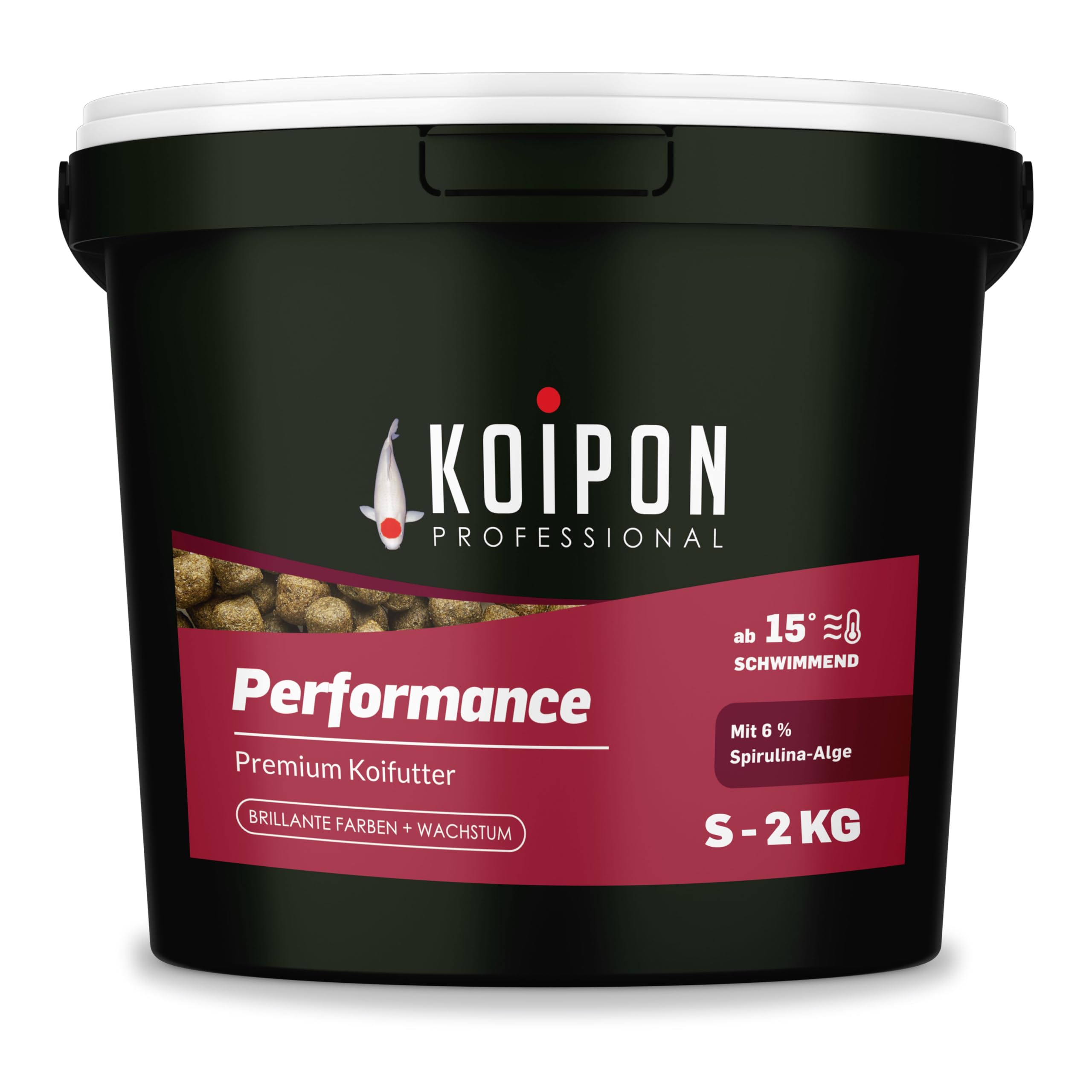 KOIPON Performance Koifutter 2 kg 3 mm Sommer, 6% Spirulina, für Farbe