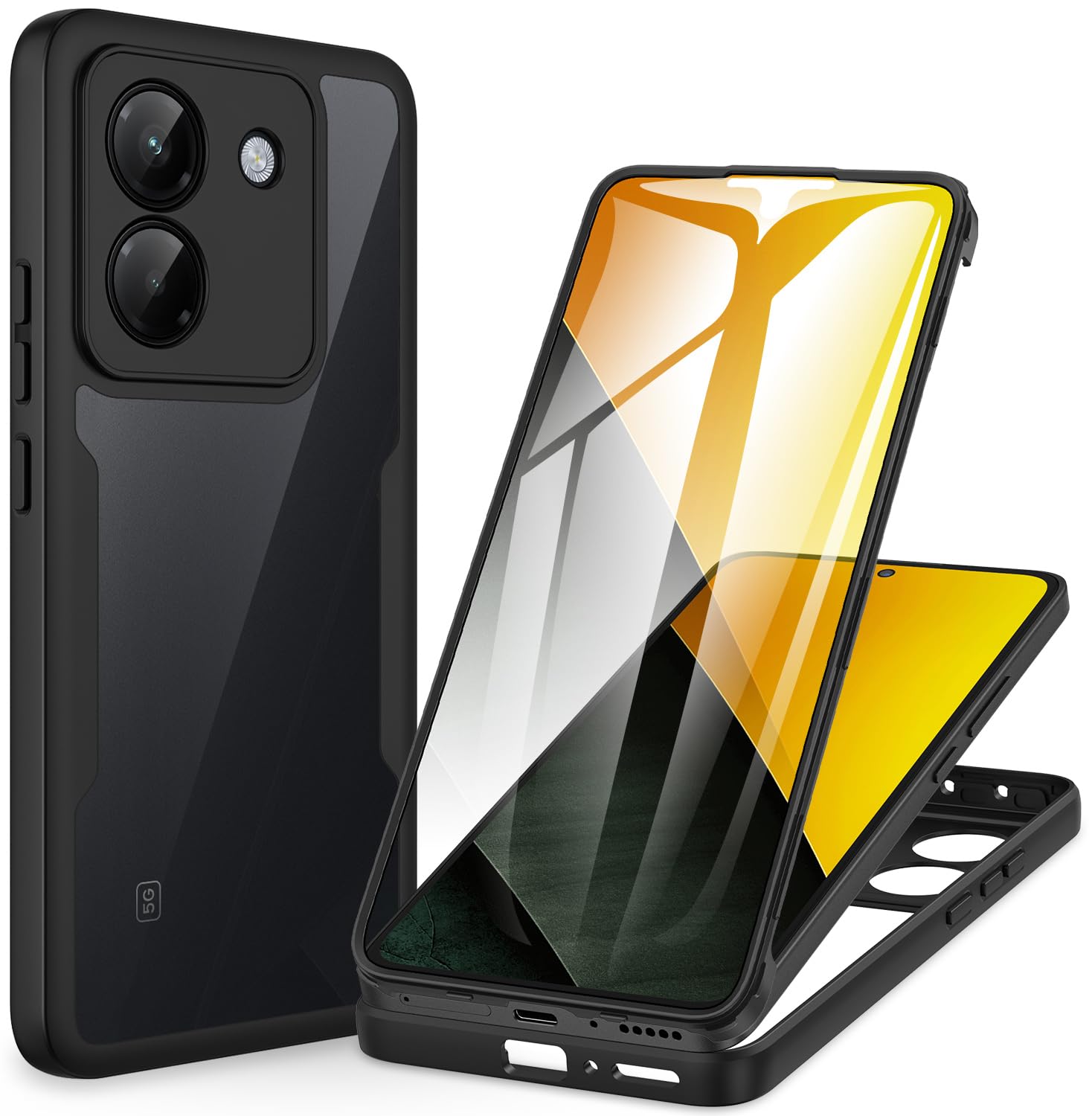 GOKEN Cover per Xiaomi Redmi A1, Trasparente 360 Gradi Custodia con
