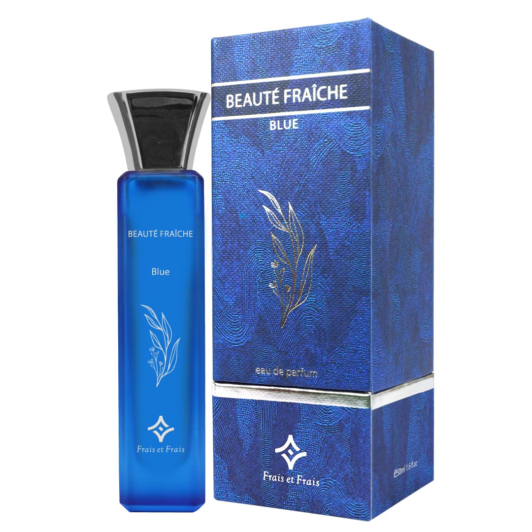 Beaute Fraiche Blue Perfume 50ML - Eau de Parfum - Unisex Fragrance with Hazelnut, Marine Notes & Vanilla