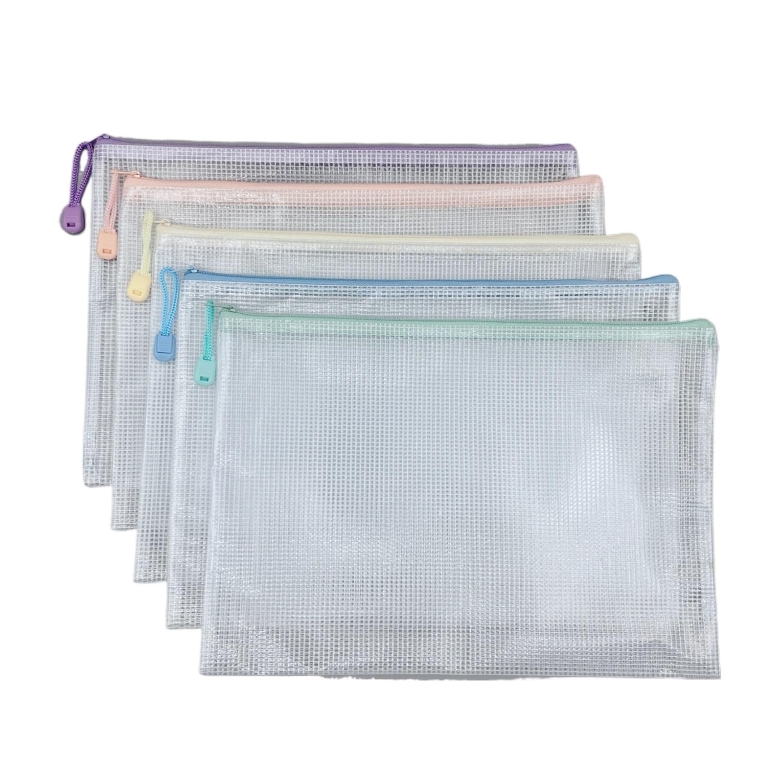 24 sacchetti in plastica per documenti, formato A4, con cerniera, colori misti, per viaggi, scuola, ufficio, organizer per documenti da ufficio