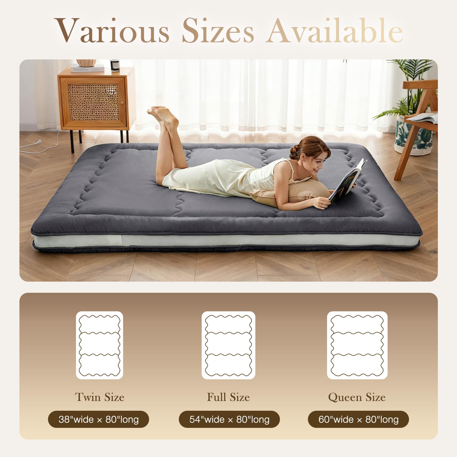 Amazon.com: Auemtyn Japanese Floor Mattress, Thicken 4