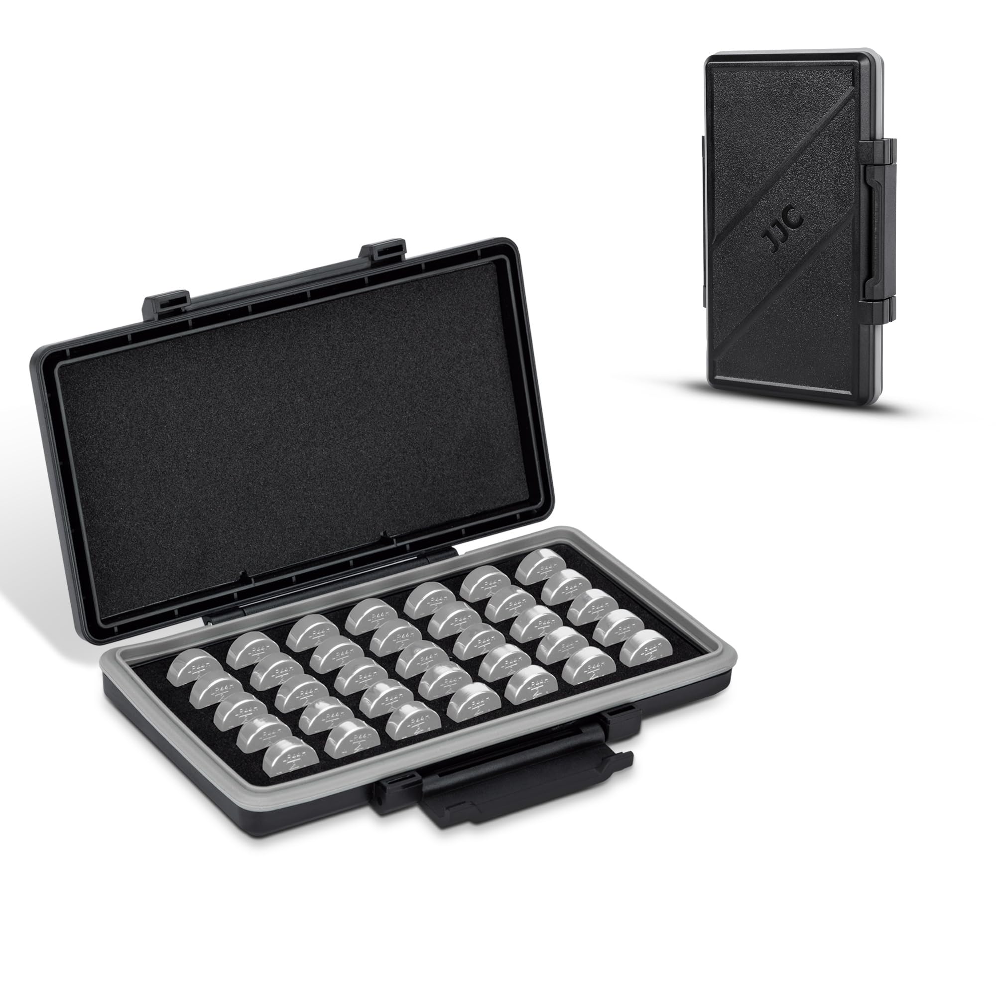 JJCLR44 Battery Case Holder, Water-Resistant Compact Button Coin Cell Batteries Storage Organizer Container for 35x LR44 AG13 357 303 L1154F A76 SR44 SR44W,Battery Not IncludedCarbonfree Certified