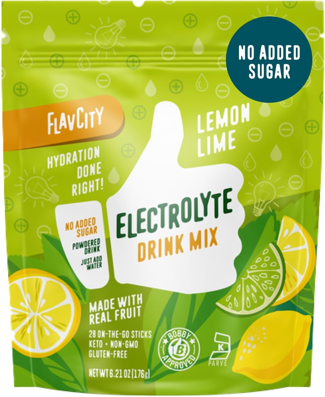 - Lemon Lime Electrolytes Powder Packets - 28 Hydration Packets - No Added Sugar - Hydration Powder with Real Fruit & Unrefined Sea Salt - Keto & Gluten-Free (28 Stick Packs)