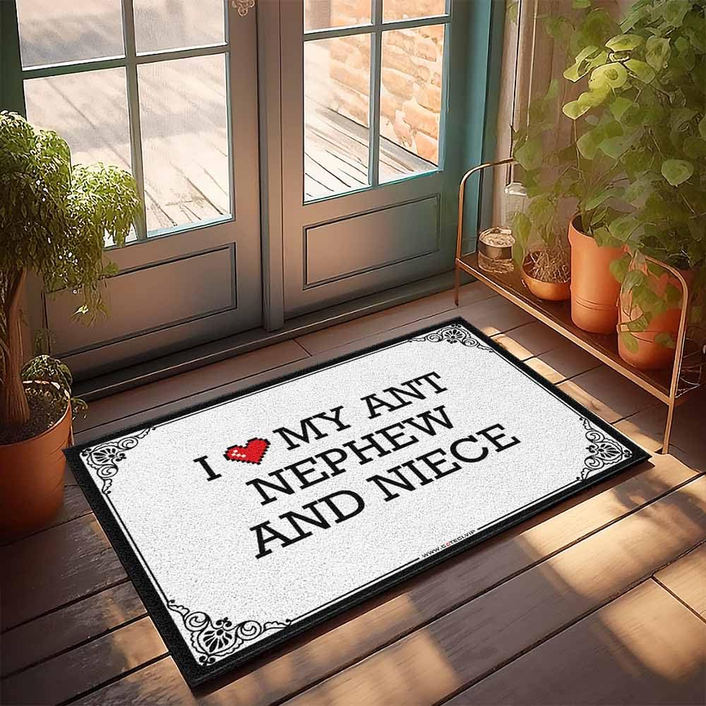 Tapis de bienvenue uni I Love My Ant Nephew pour la maison