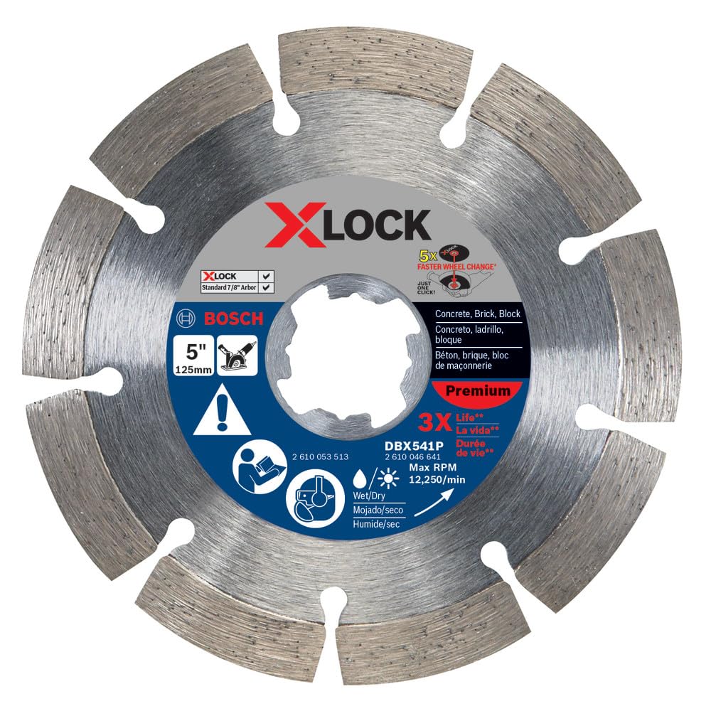 Disque diamant BOSCH DBX541P X-LOCK pour travaux béton et brique