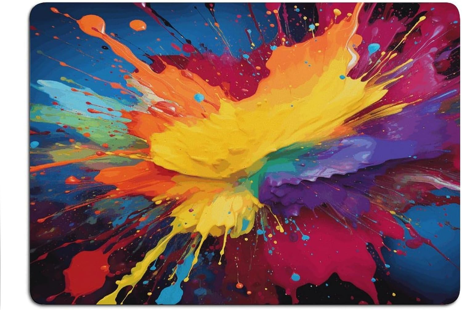 Colorful Paint Splatter Drying Mat for Kitchen Counter 20x28 inch, Diatomite Dish Drying Mat, Non-Slip, Absorbent Dish Drainer Pad for Coffee & Utensils, Kitchen Decor Mats