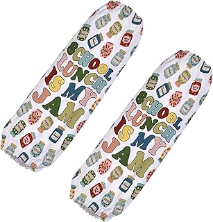 MNIGIU Lunch Lady Sleeve Protectors Lunch Is My Jam Arm Sleeves Covers for Cafeteria Worker Food Service Staff