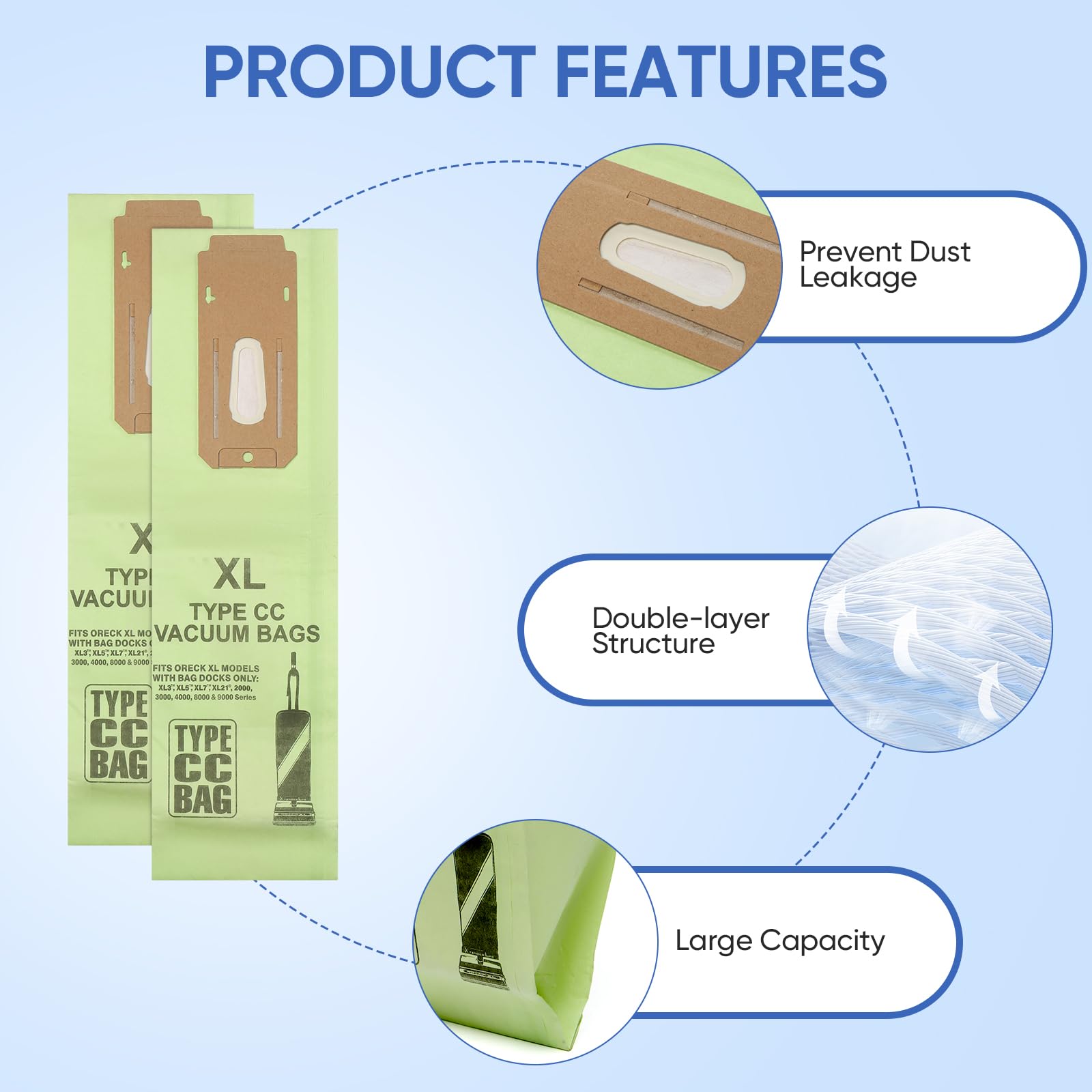Amazon.com - 10 Pack Replacement Type CC Vacuum Bags for Oreck XL