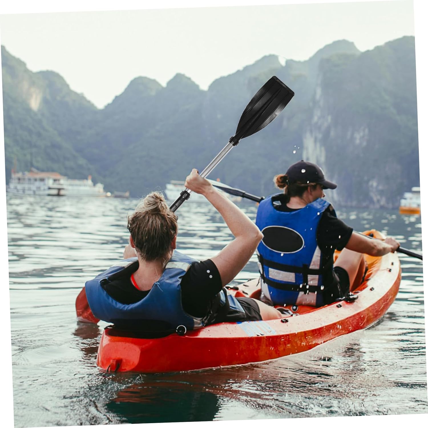 1Set Lightweight Aluminum Alloy Kayak Oars for Inflatable Boats Fishing and Paddleboarding Sturdy Detachable Design for Easy Storage and Versatile Water Activities