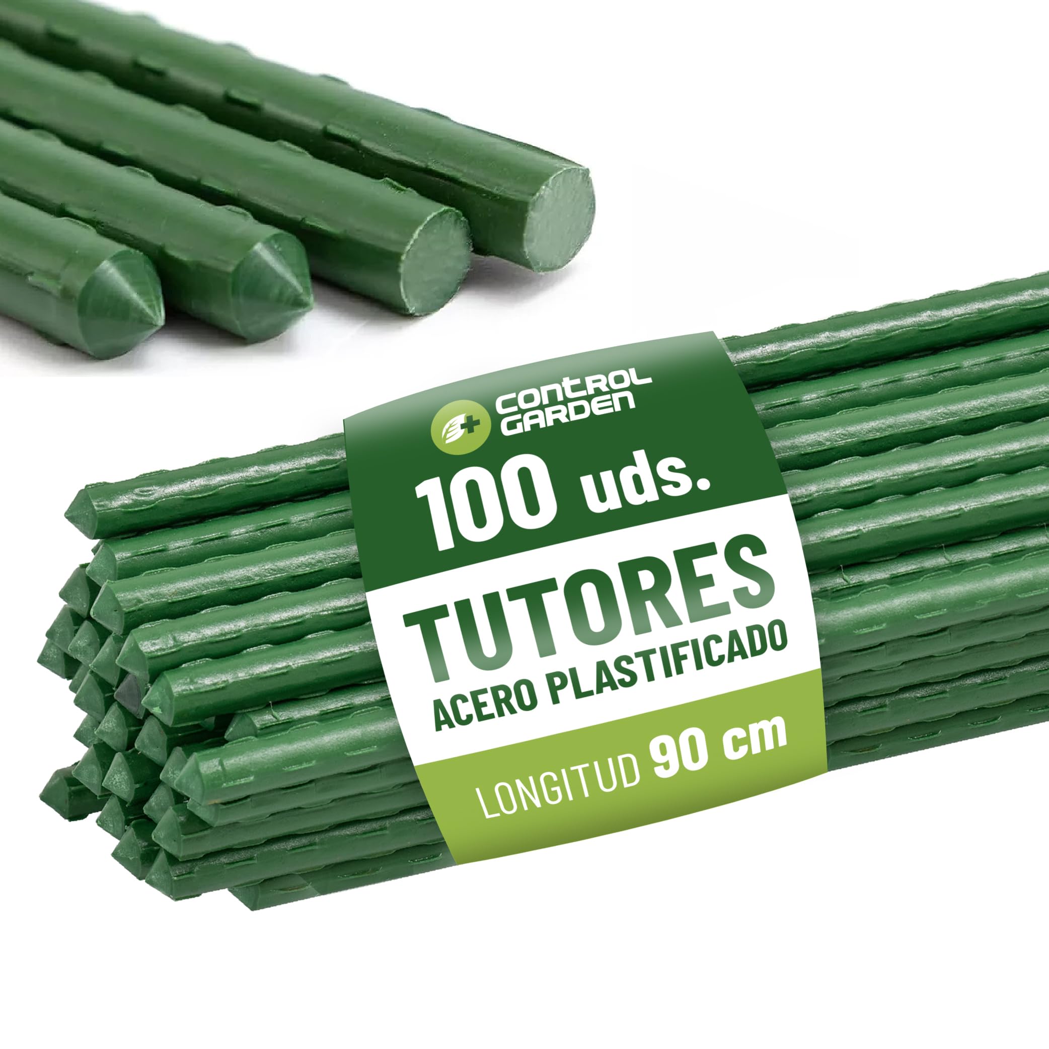 CONTROL GARDEN 100 Koreków do roślin ze stali laminowanej 90 cm Ø 8-9 mm | Pręty do wzrostu roślin | Wsparcie upraw nadaje się do użytku wewnątrz i na zewnątrz (100)