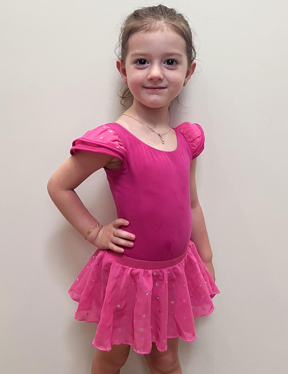 Zaclotre Girls Ballet Leotards with Removable High Low Skirt Toddler Ruffle Sleeve Hollow Back Dance Outfit Combo - Image 8