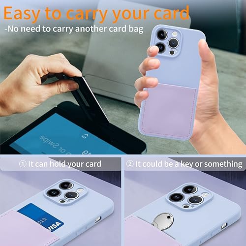 Miniatura 10 de Funda de silicona tipo cartera para iPhone 14 Pro Max de 6.7 pulgadas con bolsillo para tarjeta de crédito, protección de cámara de cuerpo completo