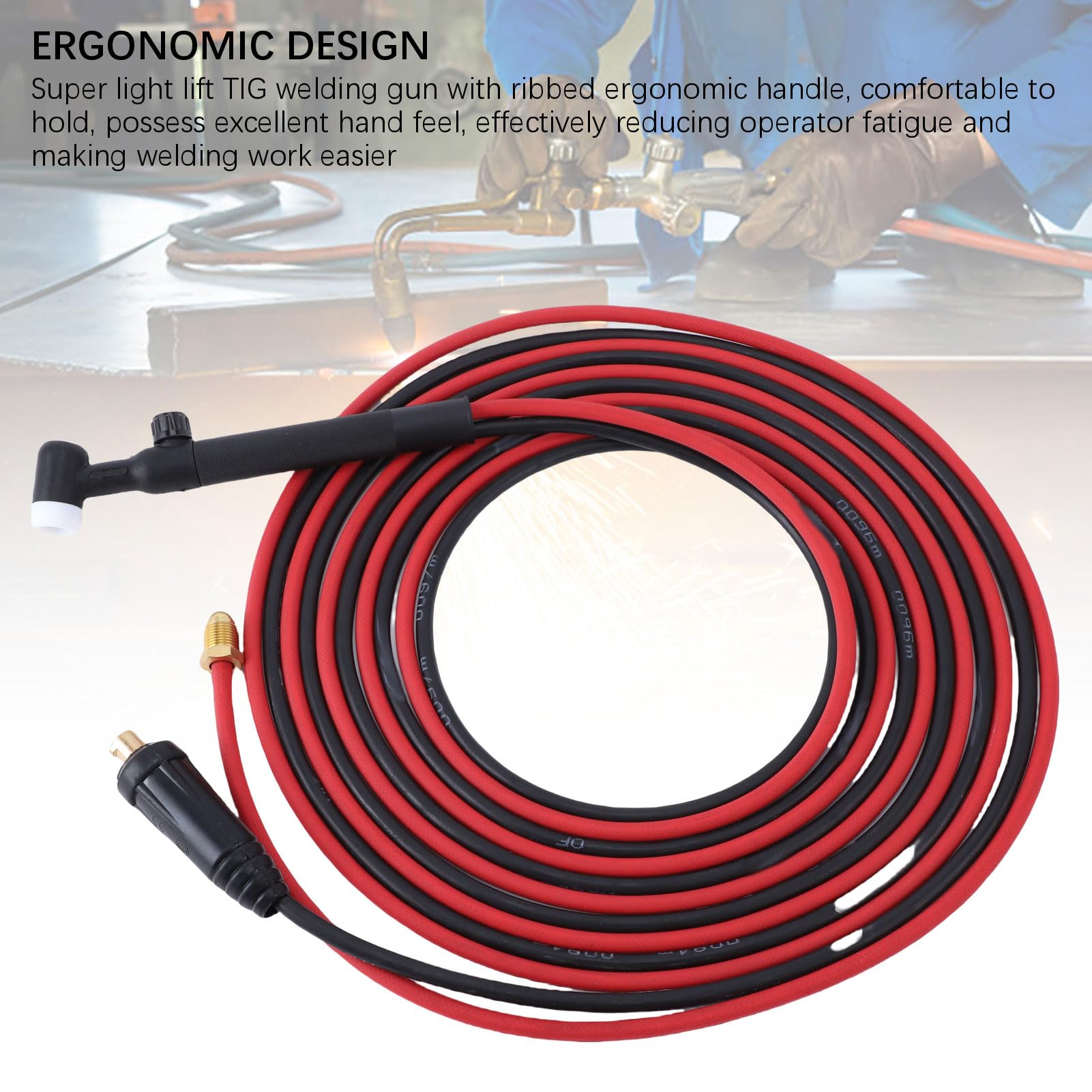 Antorcha de soldadura TIG HaloVerde de 150 A con conector de 35 a 50 mm² y manguera de goma EPDM de 8 metros para equipos de soldadura TIG MIG200, MIG250 y MIG205 Pro para