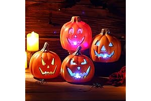 Pinkunn 4 Pcs Outdoor Jack O Latern for Porch