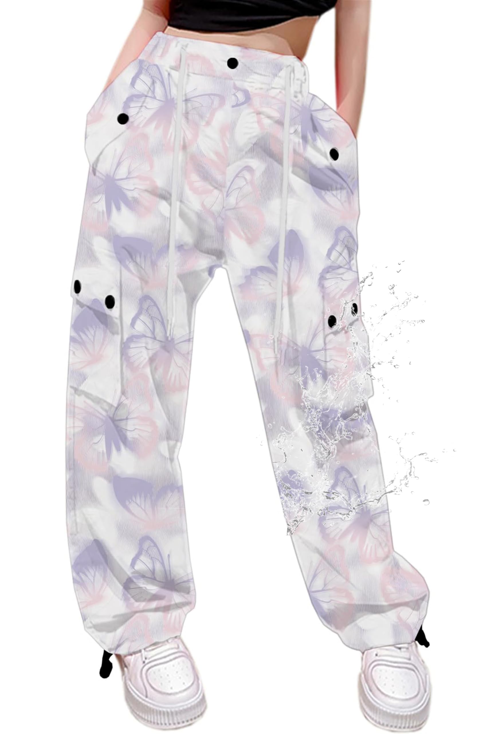 Cromoncent Girls &amp; Women Parachute Cargo Pants, 6Years-3XL