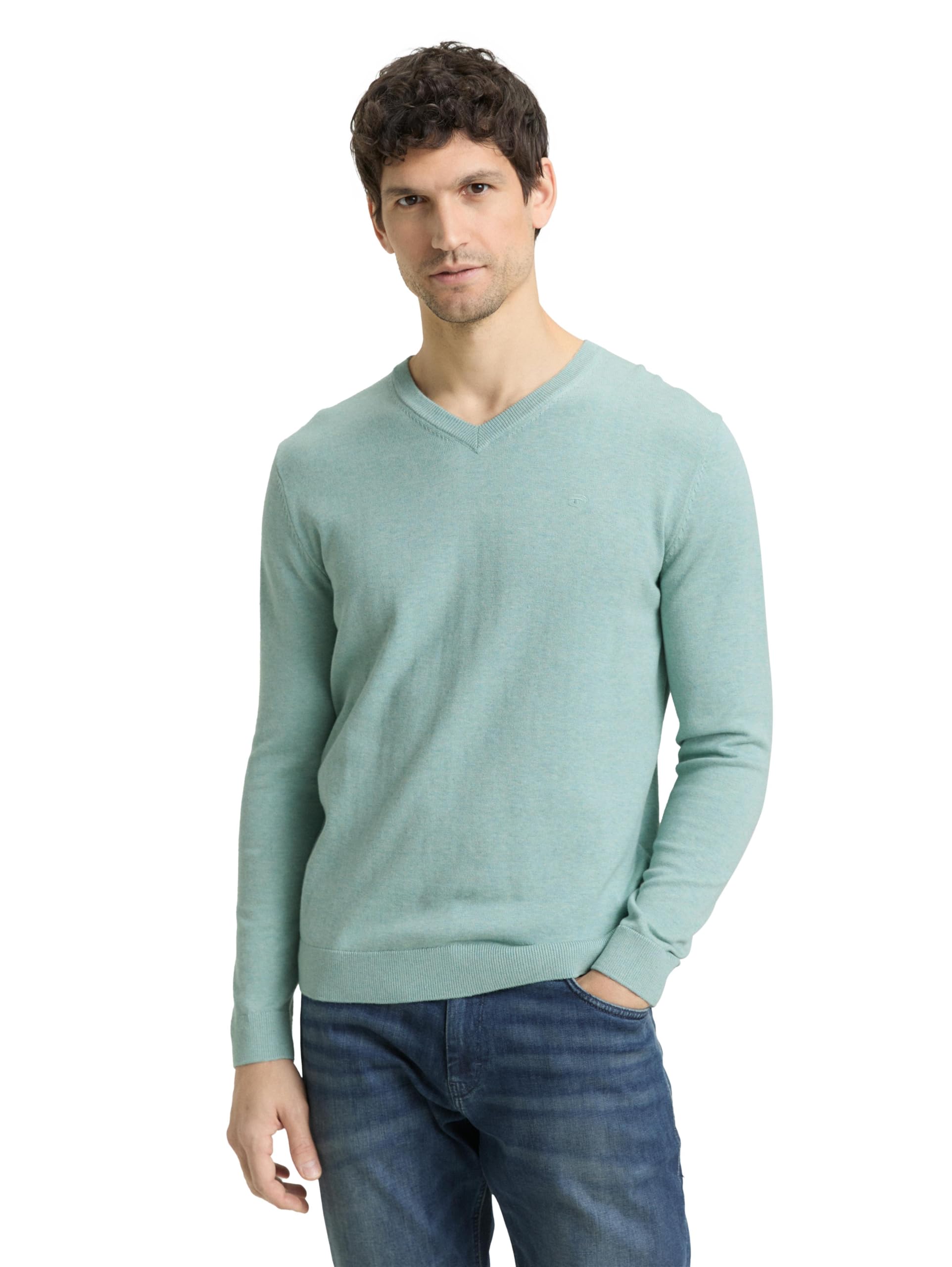 TOM TAILOR Herren 1039811 Strickpullover mit V-Ausschnitt
