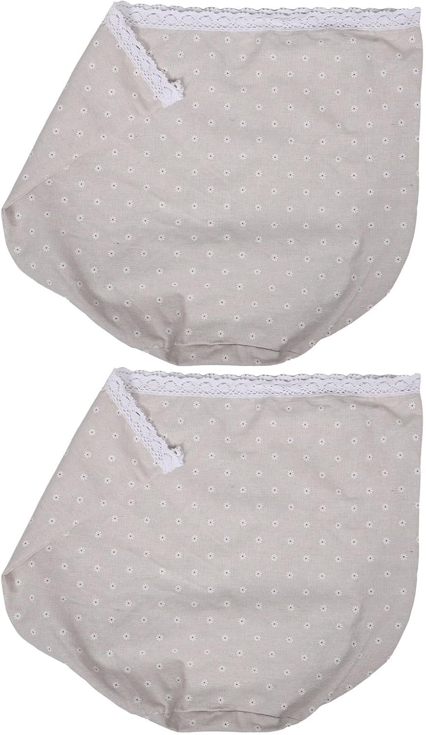 2pcs Washable Cloth Laundry Basket Liner Insert for 70l 16.5 Gallon Wicker Baskets, Beige Fabric Replacement with Daisy Pattern, Easy to Replace and Machine Washable for Home Decor